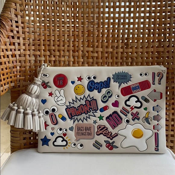 Anya Hindmarch Georgiana Stickers Clutch Bag - Picture 2 of 7